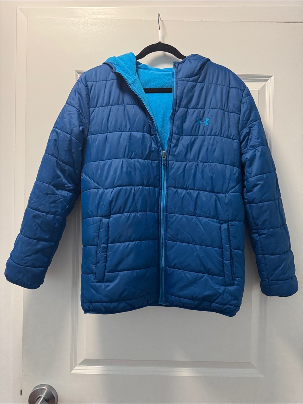 Under Armour Bright Blue Youth Hooded Quilted Puffer Jacket